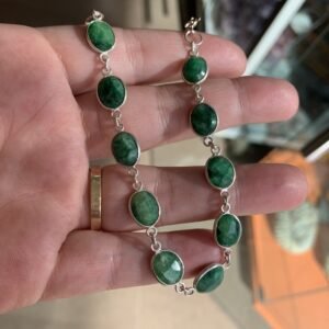 Pulsera de Esmeralda y Plata de Ley