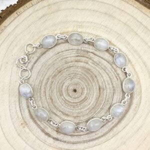 Pulsera de Piedra Luna y Plata de Ley