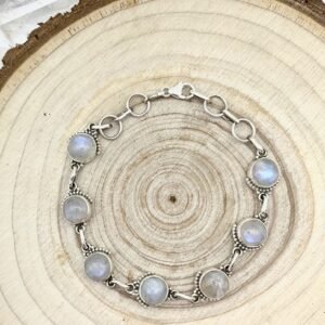 Pulsera de Piedra Luna y Plata de Ley