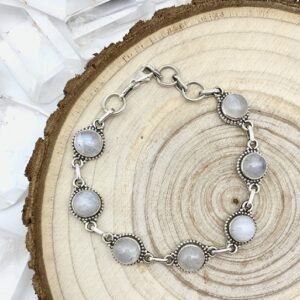 Pulsera de Piedra Luna y Plata de Ley